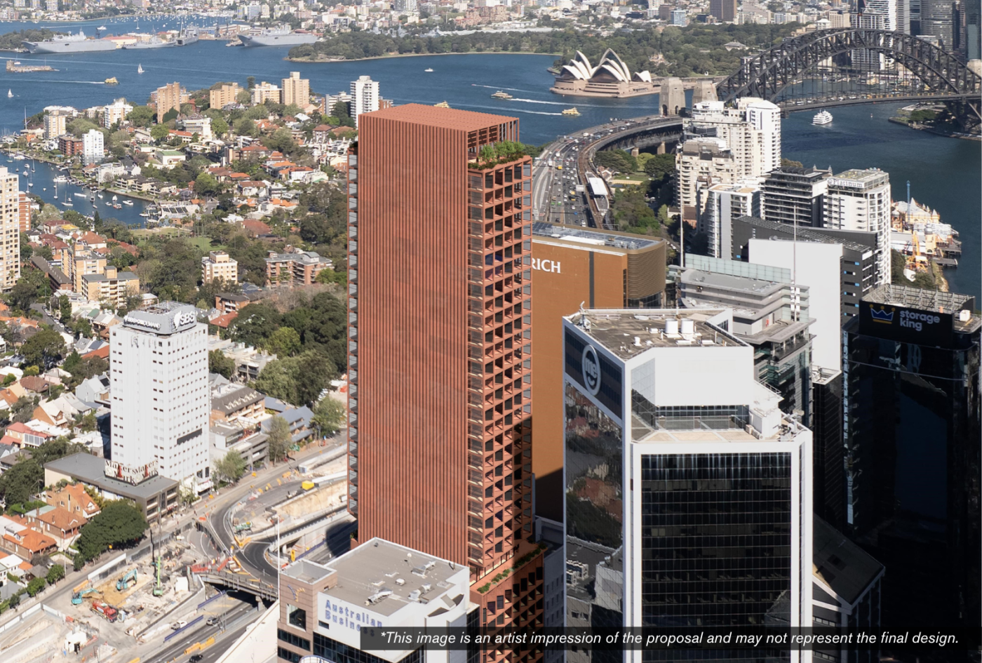 Artist impression of the proposal - view towards the south east - indicative only