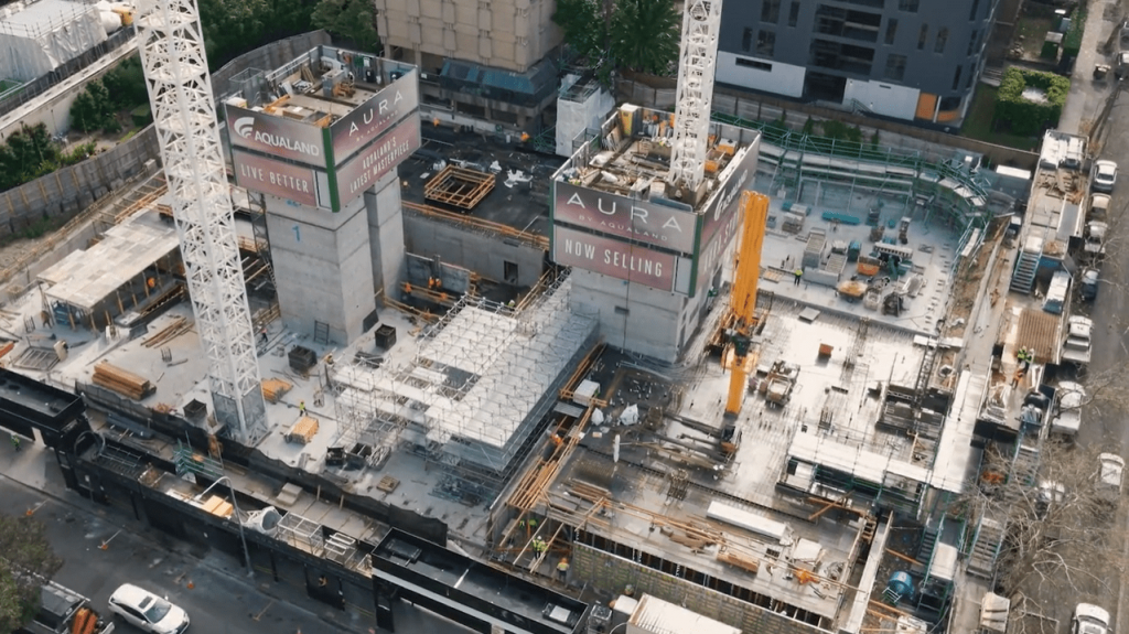 Aura by Aqualand construction update July 2022